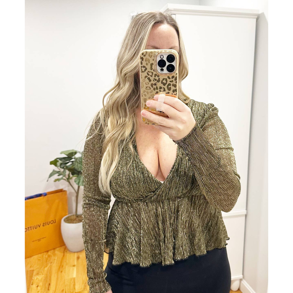 Urban Outfitters Metallic Gold Blouse